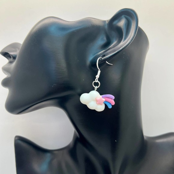 Cloud Earrings - Rainbow Earrings - Rainy Day Earrings - Baby Shower Earrings - Picture 8 of 11